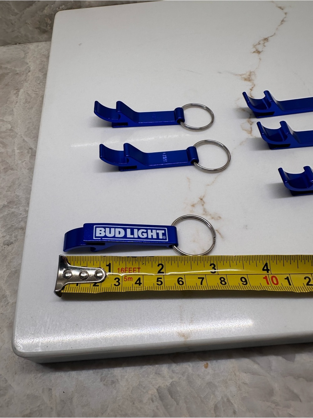 Bud Light Blue Bottle Opener Keychain Set of 6 NWOT - Picture 3 of 4
